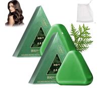 Nature Triangle Shampoo Bar, 120g Natural Plant-Based Solid Shampoo, Nature Seven Green Soap, Gentle on Hair & Scalp, for All Hair Types (2PC)