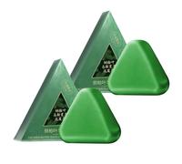 Nature Triangle Shampoo Bar, 2X120g Usman Grass Shampoo Bar, Nourishing Hair Growth Shampoos Bars Green Soap for Men Women, Deeply Cleansing Strengthening Hair Growth Soap Bars Shampoos Hairs Care