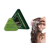 Nature Triangle Shampoo Bar, Cacumen Biotae & Usman Grass Shampoo Soap, Nature Green Soap Shampoo, Strengthen Hair, Improve Frizziness, Gentle Cleansing Hair For Women And Men (1PC)