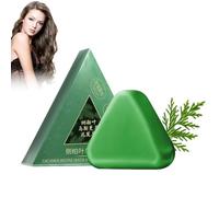 Nature Triangle Shampoo Bar, Glutinous Rice Water Solid Shampoo Bar for Hair Care, Deep Cleansing Organic Hair Oil Control, Calming & Strengthens Hair for Women and Mens (120g, 1)