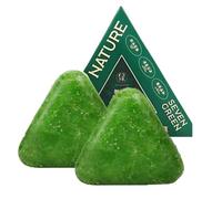 Nature Triangle Shampoo Bar, Natural Cypress Leaf Usman Grass Solid Shampoo Bar, Calming & Strengthens Hair Vegan, for Hair Care for Women and Mens (2PCS)