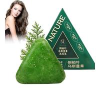 Nature Triangle Shampoo Bar, Nature Green Soap Shampoo, Control Oiliness, Eliminate Dandruff, Strengthen Hair, And Improve Frizziness, Cleansing Hair for Women and Mens (1PC)