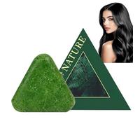 Nature Triangle Shampoo Bar,Nature Green Soap Shampoo with Gentle Cleansing, Strengthens Hair for Women and Men,Plant-Based Solid ShampooBar Improve Frizziness Hair