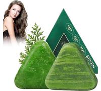 Nature Triangle Shampoo Bar, Nature Seven Green, Firm on Natural Plant Base, Gentle Cleaning and Nourishing Care for Healthy-Looking Hair (2 Pieces)