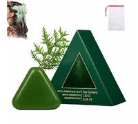 Nature Triangle Shampoo Bar, Nature Seven Green Soap Shampoo, Calming & Strengthens Hair for Women and Mens (1PC)