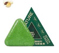 Nature Triangle Shampoo Bar,Nature Seven Green Soap Shampoo,Calming & Strengthens Hair for Women and Mens All Hair Types (1pcs)