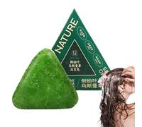 Nature Triangle Shampoo Bar, Nature Seven Green Soap Shampoo, Gentle Cleansing, Strengthen Hair, And Improve Frizziness Hair for Women and Mens (1PC)