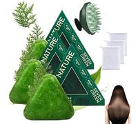 Nature Triangle Shampoo Bar, Nature Seven Green Soap Shampoo, Natural Plant-Based Solid Shampoos, Calming & Strengthens Hair for Women and Mens (3PCS)