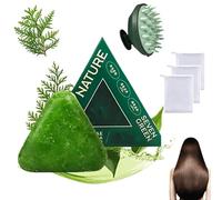 Nature Triangle Shampoo Bar, Nature Seven Green Soap Shampoo, Natural Plant-Based Solid Shampoos, Calming & Strengthens Hair for Women and Mens (1PC)