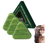Nature Triangle Shampoo Bar, Nature Seven Green Soap Shampoo, Plant-Based Solid Shampoo Bar, Control Oiliness, Eliminate Dandruff, Strengthen Hair, Improve Frizziness for Women And Mens (3Pc)