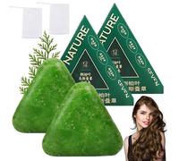 Nature Triangle Shampoo Bar, Nature Seven Green Soap Shampoo, Plant-Based Solid Soap, Gentle Cleansing And Nourishing Care For Healthy-Looking Hair For Women And Men (2)