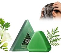 Nature Triangle Shampoo Bar, Nature Seven Green Soap shampoo, Seven Green Shampoo bar, Usman Grass Shampoo Bar, Polygonum Shampoo Soap, Calming & Strengthens Hair for Women and Mens (1PC)