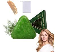 Nature Triangle Shampoo Bar, Nature Seven Green Soap Shampoo, Usman Grass Shampoo Bar, Natural Plant-based Solid Shampoo, Calming & Strengthening Hair Care for All Hair Types (1PCS)