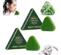 Nature Triangle Shampoo Bar, Nature Seven Green Soap Shampoo, Usman Grass Shampoos Bar, Rich Lather, Travel-Friendly for All Hair Types, Gentle on Hair & Scalp, For Women and Mens (s2 2pcs)