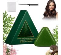 Nature Triangle Shampoo Bar, Nature Seven Green Soap Shampoo with Isatis Root, Gentle Cleansing & Nourishing Care for Healthy-Looking Hair, Rich Lather for Women and Mens (1Pcs)