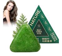 Nature Triangle Shampoo Bar, Nature Seven Green Soap Solid Shampoo, with Herbal Extracts,Gentle Hair Cleansing & Strengthening for Women and Men (1)