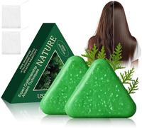 Nature Triangle Shampoo Bar,Nature Triangle Shampoo Bar,Green Shampoos Soap, Green Shampoos Soap, Relieve Scalp Itching, Control Oil and Volumizing Hair, Solid Soaps for Men and Women (2PCS)