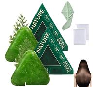 Nature Triangle Shampoo Bar, seven green shampoo soap, Natural Plant-Based, Calming & Strengthens Hair for Women and Men (2PCS)