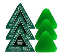 Nature Triangle Shampoo Bar, Seven Green Soap Shampoo for Women and Men, Vegetable Solid Shampoo Bar for Gentle Cleaning & Nourishing Care, Strengthens Straight Hair & Soothes the Scalp (3 Pieces)
