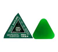 Nature Triangle Shampoo Bar, Seven Green Soap Shampoo for Women and Men, Vegetable Solid Shampoo Bar for Gentle Cleaning & Nourishing Care, Strengthens Straight Hair & Soothes the Scalp (1 Piece)