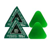 Nature Triangle Shampoo Bar, Seven Green Soap Shampoo for Women and Men, Vegetable Solid Shampoo Bar for Gentle Cleaning & Nourishing Care, Strengthens Straight Hair & Soothes the Scalp (2 Pieces)