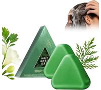 Nature Triangle Shampoo Bar, Triangle Green Shampoo Bar, Nature Seven Green Soap Shampoo, Calming & Strengthens Hairfor all skin types (2PC)