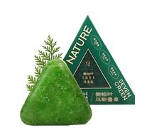Nature Triangle Shampoo Bar, Usman Grass Shampoo Bar, Nature Seven Green Soap, Gentle Cleansing, Calming & Strengthens Hair, for Women and Mens,1pc
