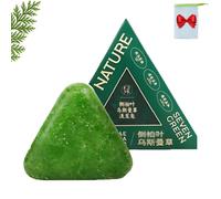 Nature Triangle Shampoo Bar,Usman Grass Shampoo Bar,Nature Seven Green Soap,Natural Plant-Based Solid Shampoobar,Calming & Strengthens Hair for Women and Mens,Natural Herbal Hair Care(1pc)