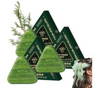 Nature Triangle Shampoo Bar,Usman Grass Shampoo Bar,Nature Seven Green Soap Shampoo, Calming & Strengthens Hair for Women and Mens,Ginseng & Polygonum for Thickening & Darkening Hair