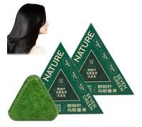 Nature Triangle Shampoo Bar, Usman Grass Shampoo Bar, Nature Seven Green Soap Shampoos, Calming & Strengthens Hair for Women and Mens (2 Pcs)