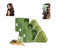 Nature Triangle Shampoo Bar, Vegetable Solid Shampō, Nature Seven Green Shampoo, Gentle Cleaning and Nourishing Care for Healthy Looking Hair (3 Pieces)