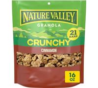 Nature Valley Crunchy Cinnamon Granola, Resealable Pouch, 16 oz | 21 Bars per Pouch, 13g Whole Grain per Serving, No Artificial Flavors or Colors, Great Yogurt Topping or Trail Mix Base