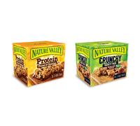 Nature Valley Protein Peanut & Chocolate Gluten Free Cereal Bars 26 x 40g & Crunchy Granola Bars Variety, Pack of 40 Bars