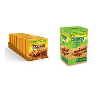 Nature Valley Protein Peanut & Chocolate Gluten Free Cereal Bars 4 x 40g (Pack of 8, total 32 Bars) & Crunchy Granola Bars Oats 'n' Honey, Pack of 40