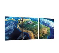 Nature Wall Art Earth Canvas Wall Art Wooden Framed, Set of 3 Modern Artwork Painting on Canvas Print Pictures Posters for Living Hallway Bedroom Bathroom Room Decor Ready To Hang 20x25cm U1-1266