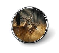 Nature Wild Animal Deers Badges Pin, Personalized Exquisite Round Badge, 1 Inch Button Pins for Women And Men, Decorative Metal Round Brooch for Clothing, Backpacks, And Hats