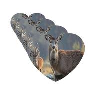 Nature Wild Animal Deers Car Air Fresheners 4 Pcs Funny Hanging Car Air Fresheners Cute Long Lasting Scented Mirror Hanging Decoration Ornaments Gift For Men Women Heart Shape