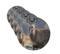 Nature Wild Animal Deers Car Air Fresheners 4 Pcs Funny Hanging Car Air Fresheners Cute Long Lasting Scented Mirror Hanging Decoration Ornaments Gift For Men Women Round Shape