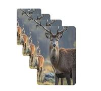 Nature Wild Animal Deers Car Air Fresheners 4 Pcs Funny Hanging Car Air Fresheners Cute Long Lasting Scented Mirror Hanging Decoration Ornaments Gift For Men Women Rectangle