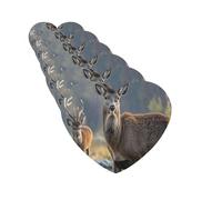 Nature Wild Animal Deers Car Air Fresheners 6 Pcs Funny Hanging Car Air Fresheners Cute Long Lasting Scented Mirror Hanging Decoration Ornaments Gift Auto Interior Decor For Men Women Heart Shape