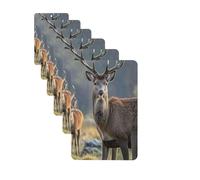 Nature Wild Animal Deers Car Air Fresheners 6 Pcs Funny Hanging Car Air Fresheners Cute Long Lasting Scented Mirror Hanging Decoration Ornaments Gift Auto Interior Decor For Men Women Rectangle