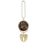 Nature Wild Animal Deers Car Hanging Ornament Rear View Mirror Pendant Lucky Presents Hanging Ornament Funny Car Pendant for Office Auto Home Decoration Golden-Style