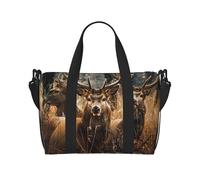 Nature Wild Animal Deers Print Travel Duffel Bag, Lightweight Water-Resistant Weekender Spacious Gym & Travel Bag for Men, Women & Teens