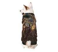 Nature wild Animal Deers Printed Dog Hoodie Soft Dog Sweatshirt Cute Cat Dog Clothes for Small Dogs Kitten Puppy, L