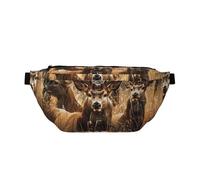 Nature Wild Animal Deers Printed Fanny Pack Waist Bag for Men Women, Adjustable Bumbags Hip Bum Bag Travel Crossbody Bags Sports Running Hiking Belt Bag
