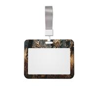 Nature Wild Animal Deers Printed ID Badge Holder with Lanyard, Clear Plastic Badge Holder for Work, School, Hospital, Security - Water Resistant & Dirt Proof