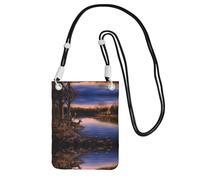 Nature Wild Animal Deers Printing Small Phone Crossbody Shoulder Holsters Bag,Fits All Cell Phones,Use For Running,Walking,Biking