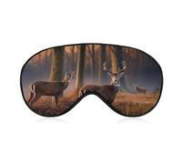 Nature Wild Animal Deers Sleeping Mask, Light Blocking Eye Mask, Comfortable and Soft, Eye Cover with Elastic Band, Suitable for Men and Women, Suitable for Travel/Sleeping