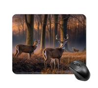 Nature Wild Animal Deers Square Mouse Pad Portable Computer Mousepad with Non-Slip Rubber Base 20 * 25cm Ultra-Thin Gaming Mouse Mat for Computer Laptop Office Desk Accessories