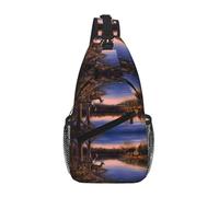 Nature Wild Animal Deers Unisex Chest Sling Bag With Multi-Pocket Design,Large Capacity Crossbody Bag Durable Polyester Adjustable Strap For Daily Commute Travel